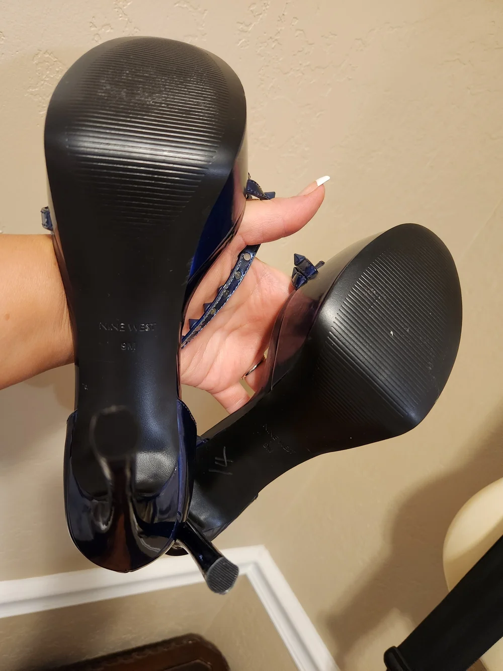 Nine West Iridescent Blue Platform Stiletto Heels